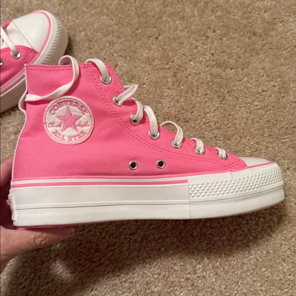 Converse Chuck Taylor Lift Platform varsity High Top shoes Oops Pink size 8 - Picture 7 of 10